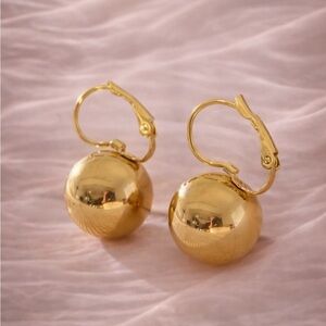 Vintage Gold Ball 18K Gold Stainless Steel Waterproof Earrings